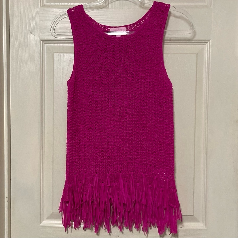 Lilly Pulitzer | Crochet Fringe Tank in Pink
